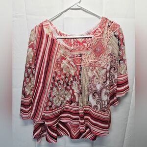 Energe Floral Patchwork Women's 2 Piece Top NWT